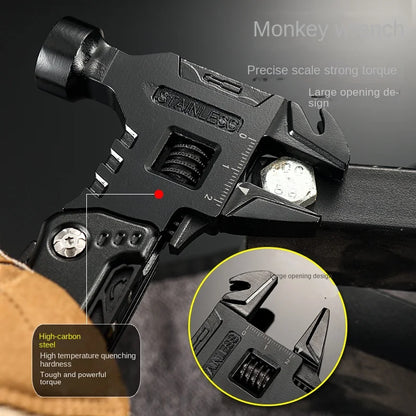 Multifunctional Pliers Multitool - Stainless Steel Claw Hammer with Nylon Sheath for Outdoor Survival, Camping, Hunting, and Hiking