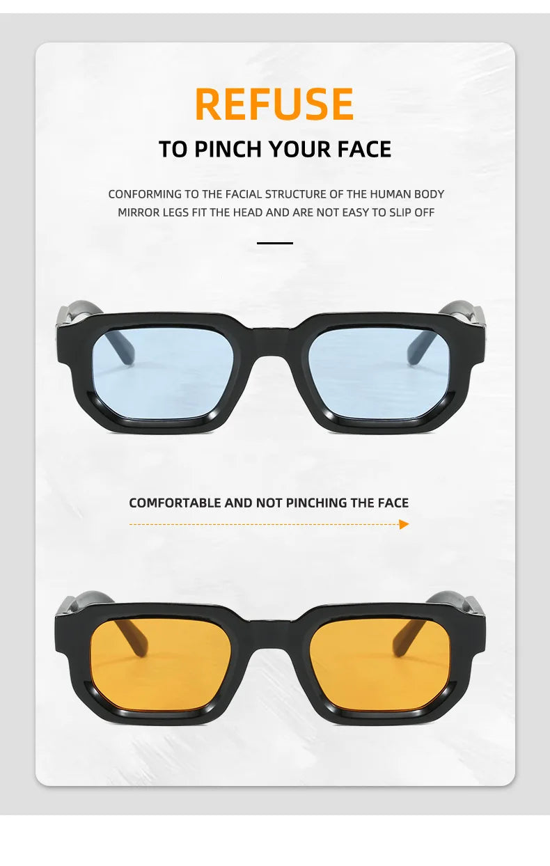 Vintage Rectangle Sunglasses for Men & Women – Retro UV400 Luxury Brand Design Eyewear