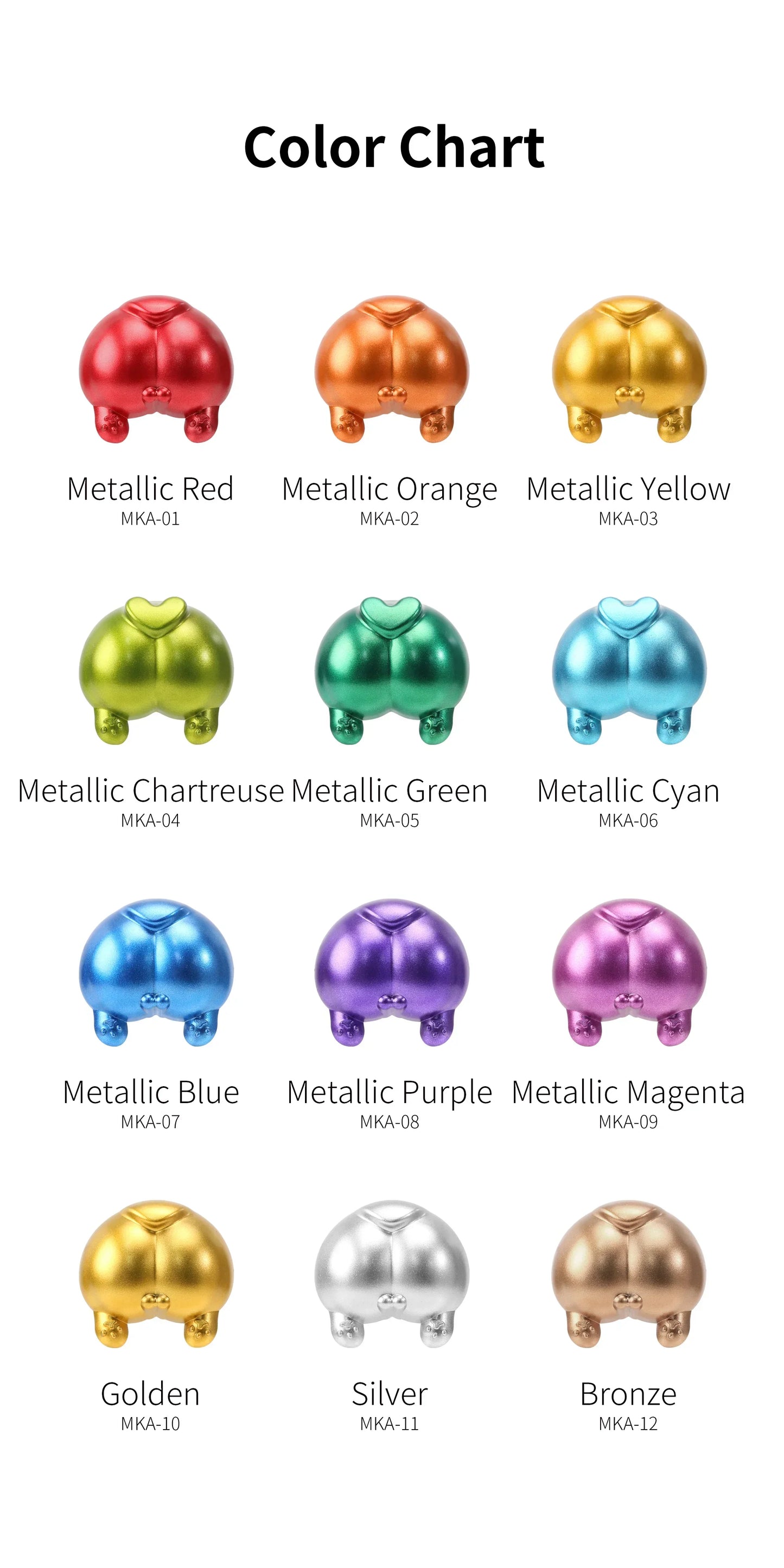 DSPIAE MKA 12-Color Super Metallic Brush Pens — Eco-Friendly Water-Based, Soft Brush Tip (12-Pack)