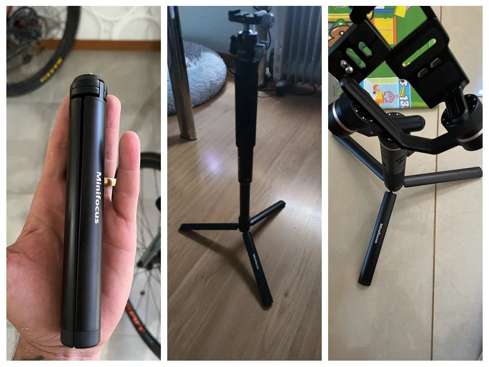 Metal Mini Tripod Stand for DJI, Zhiyun, Feiyu Gimbals & DSLR Cameras, Monopod with 1/4" Screw, Tabletop Handheld Stabilizer