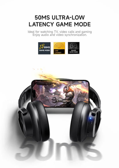 Picun B8 Bluetooth Headphones - 120H Playtime, Wireless Over-Ear Headset, 3EQ Mode, Low Latency, Hands-Free Calls