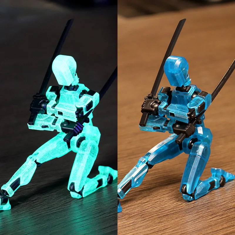 DIY Luminous T13 Multi-Joint Shapeshift Robot & Dog – 3D Printed Movable Mannequin Action Figures for Kids & Gifts