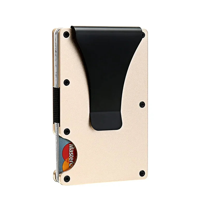 RFID Carbon Fiber Metal Wallet for Men – Slim Minimalist Card Holder, Thin Small Money Clip Purse