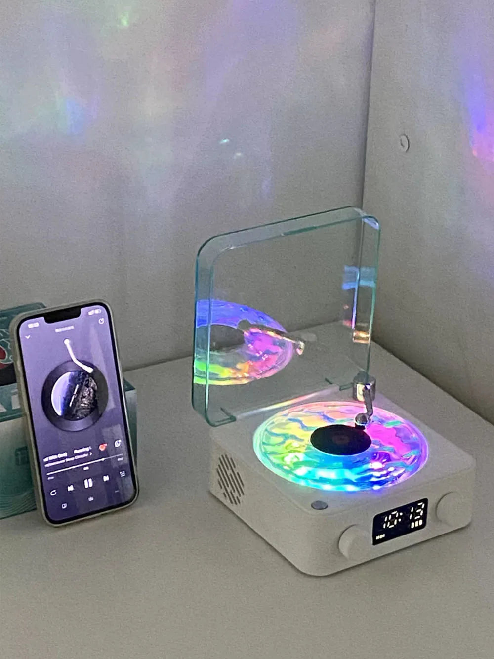 Mini Retro Bluetooth Speaker – Portable White Noise Subwoofer with RGB Lights, Sleep Aid, TF Card Support