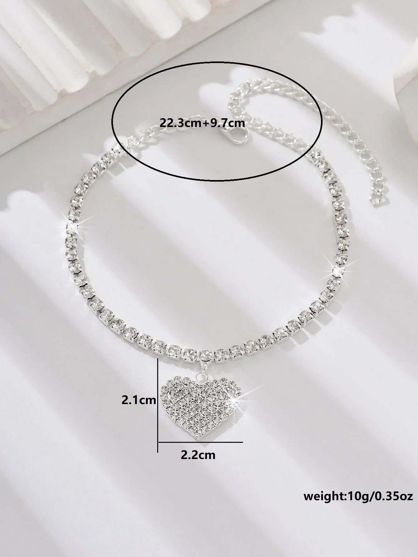 Women's Premium Copper Inlaid Water Diamond Love Foot Chain Bracelet – Fashion Wedding Party Jewelry Accessories