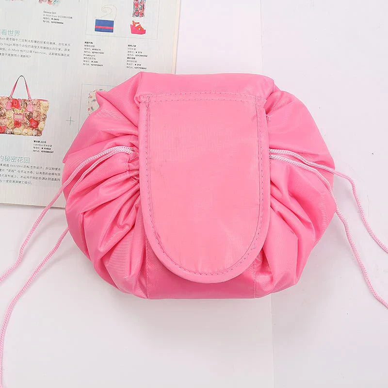 Women’s Drawstring Cosmetic Bag — Portable Waterproof Travel Makeup Organizer & Toiletry Beauty Pouch