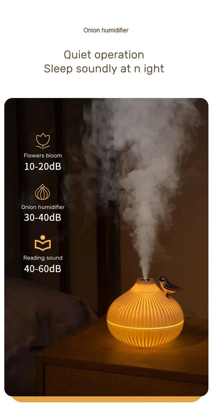 Creative Onion-Shaped Humidifier – Quiet Sleep Night Light, USB Air Humidifier for Desktop, Office & Air-Conditioning Rooms