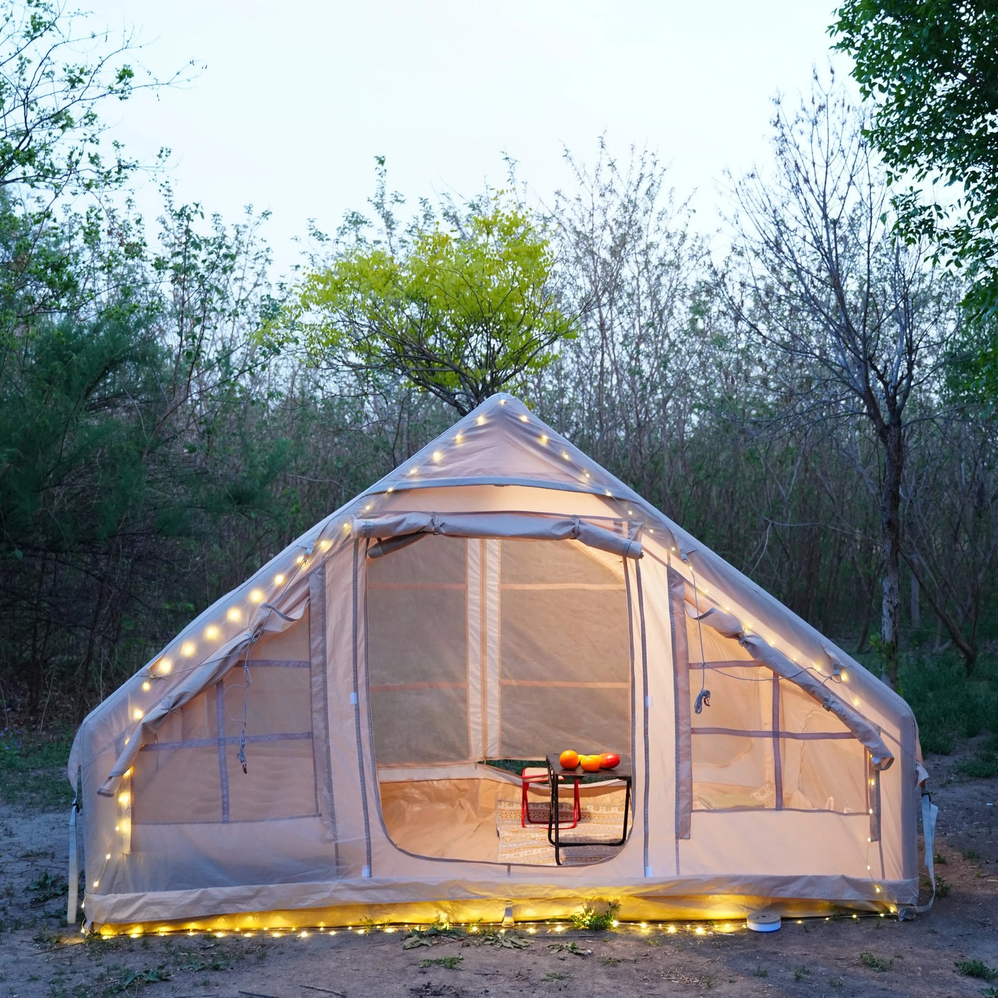 Inflatable Camping Tent for 4-8 People – Portable Water-Resistant Four-Season Tent with Windows