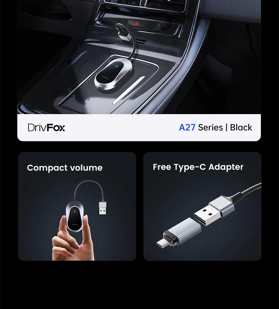 2025 Upgrade Wireless CarPlay & Android Auto AI Box – Dual-Band WiFi Bluetooth Auto Connect for iPhone & Android
