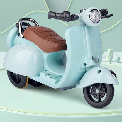 Labubu Doll Mini Electric Motorcycle – Cute Doll Toy with Lights and Music, DIY Accessories, Fun Christmas Gift for Kids