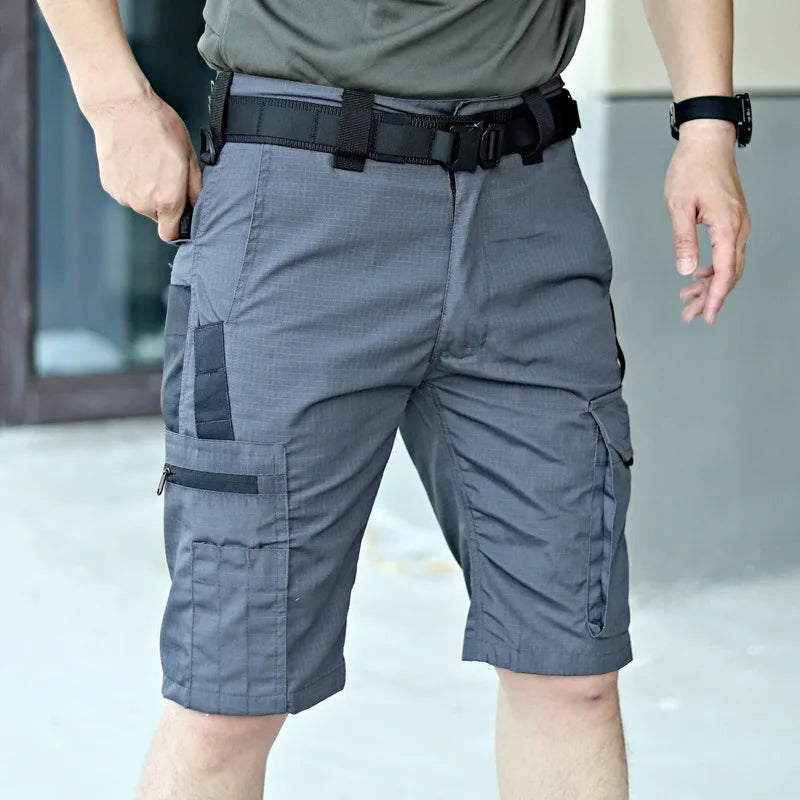 Men’s Camouflage Cargo Shorts - Quick Dry Outdoor Military Hiking Pants with Multiple Pockets