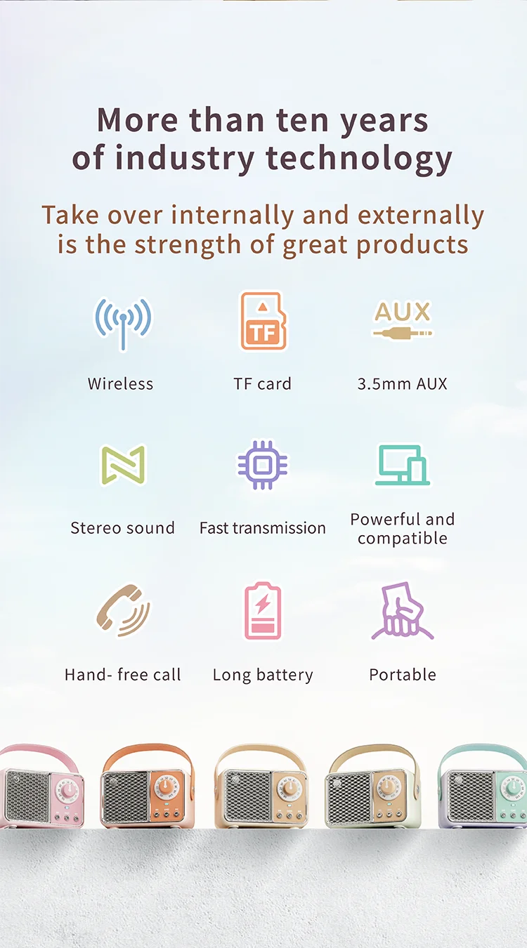 Wireless Portable Bluetooth Speaker — Mini Subwoofer Music Box with Hands-Free Function