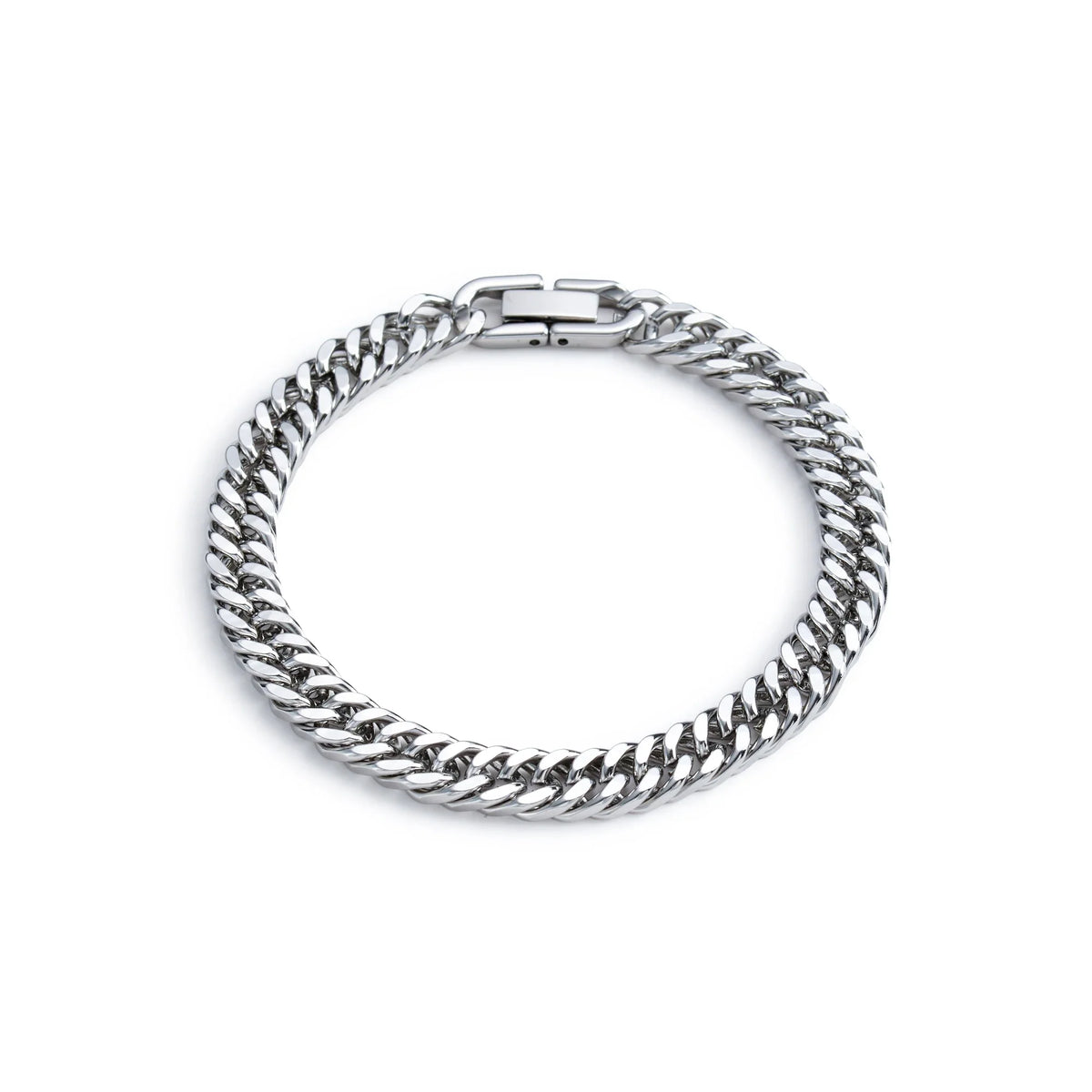 Stainless Steel Fish Scale Bracelet - Double Row Braided Magnetic Buckle Alloy Jewelry
