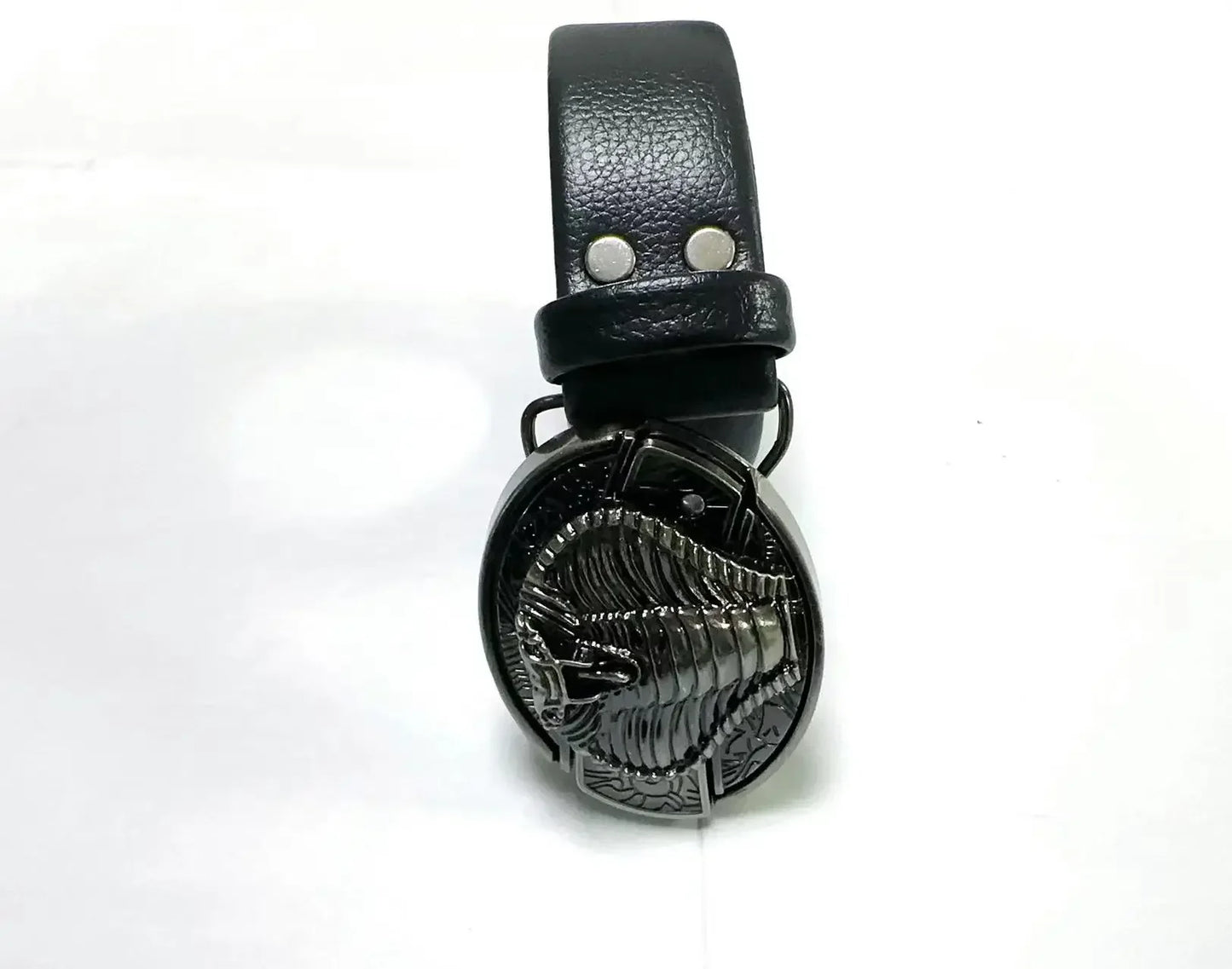 Vintage Adjustable Belt – Metal Buckle Fashion Waistband for Men, Punk Western Cowboy Style with Embossed Design