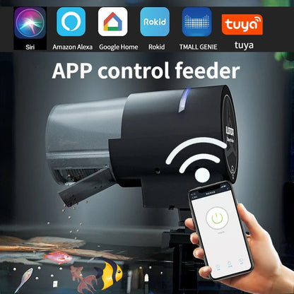 Automatic Aquarium Fish Tank Feeder – WiFi Wireless Smart App & Voice Control with Timing & Remote Feeding