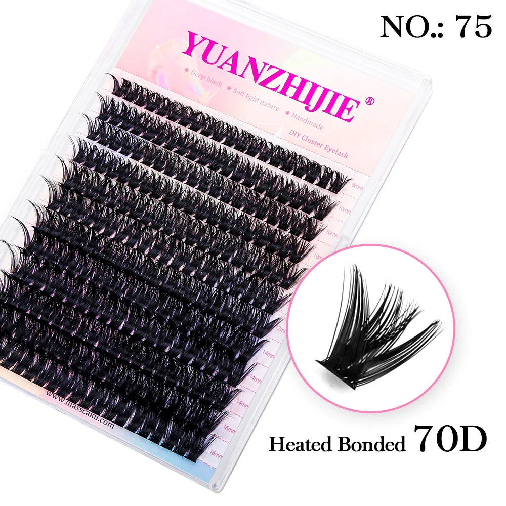 DIY 144 Cluster Lashes – Natural C/D Curl Individual Mink Eyelashes, Free Shipping, Home Makeup Supplies