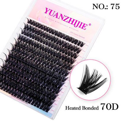 DIY 144 Cluster Lashes YUANZHIJIE – Natural C/D Curl Segmented Mink Individual Eyelash Extensions Kit for Home Makeup & Professional Volume Look (Free Shipping)