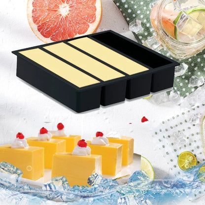 Extra Large Silicone Freezer Tray with Lid – Giant 4-Cube Food Storage Mold for Soup, Sauce & Meal Prep Ice Cubes Kitchen Container