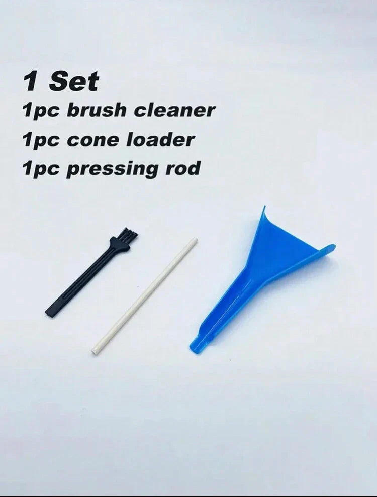 Pre-Rolled Cone Loader Tool Set – Includes Cone Loader, Cleaning Brush & Pressing Rod for Tobacco