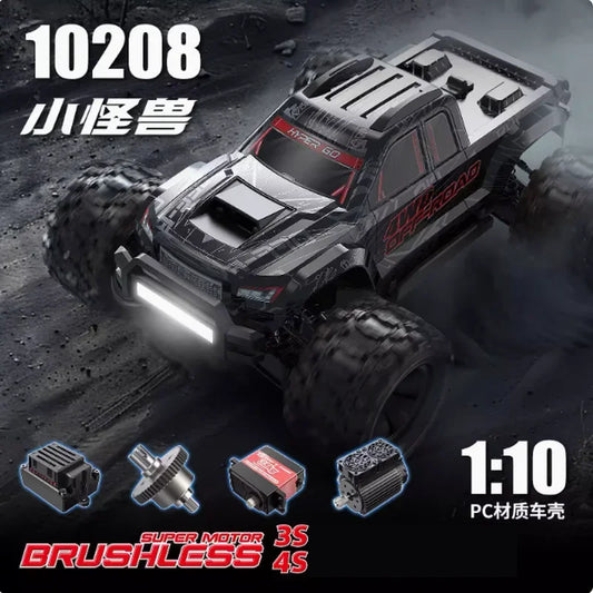 MJX 10208 Small Monster 1/10 Hypergo – 2.4G Brushless High-Speed RC Off-Road Vehicle for Adults, Professional Remote Control Car