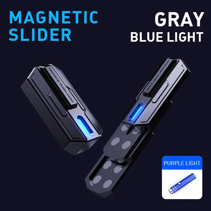 Luminous Fingertip Fidget Toy – Magnetic Slider EDC Clicker Metal Hand Spinner for ADHD & Stress Relief