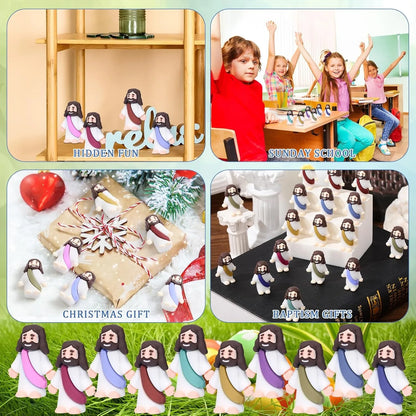 Easter Mini Jesus Figurines – Decorative Toys & Party Favors for Sunday School Crafts, Multiple Sizes