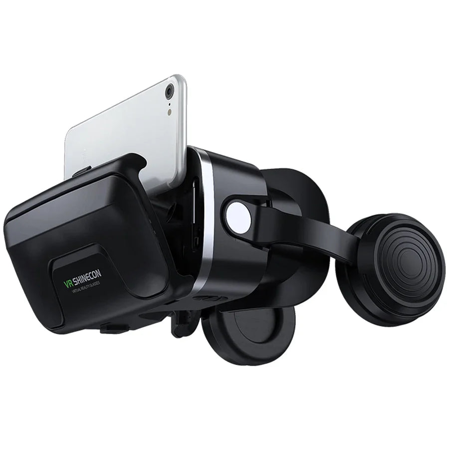 Shinecon 3D VR Headset – Virtual Reality Glasses with Helmet Lenses for Smartphones
