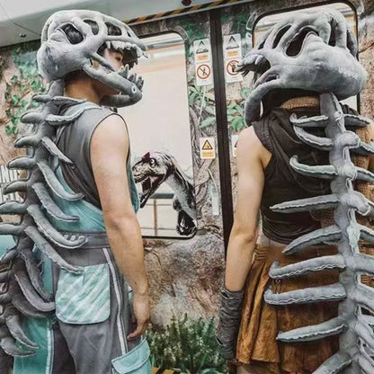 75/115cm Realistic Dinosaur Skeleton Costume – Plush Headgear for Cosplay, Dress-Up & Creative Gifts