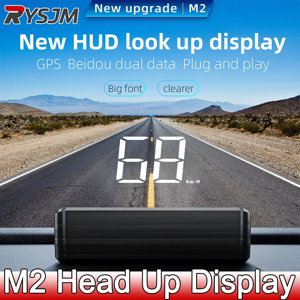 Car Head-Up Display M2 – HD GPS Speedometer, Digital Speed KMH Projector for All Cars, Auto Electronics Accessories