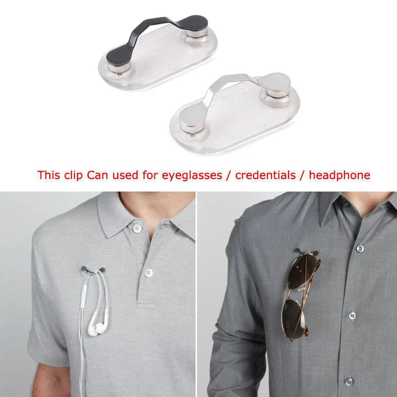 Magnetic Sunglasses Holder Clip - Multi-Purpose Glasses, Badge, Headset and Brooch Hanging Hook