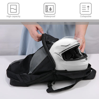 Motorcycle Travel Luggage Backpack - 20-28L Expandable, Waterproof, Large Capacity Helmet and Laptop Bag for Riding