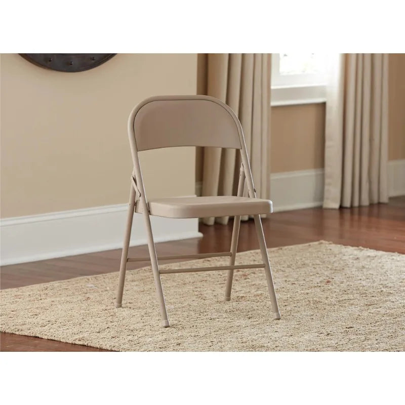 Mainstays 4-Pack Steel Folding Chairs – Beige Outdoor & Indoor Seating