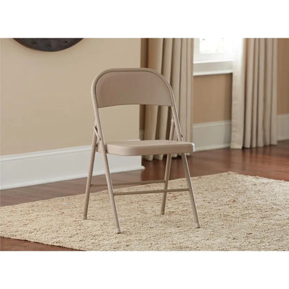Mainstays 4-Pack Steel Folding Chairs – Beige Outdoor & Indoor Seating