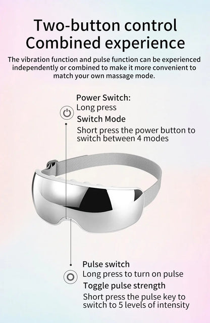 Eye Massager with Acupoint Vibration & Hot Compress | Bluetooth Music Eye Care Device