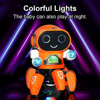 Dance Music Robot Octopus Toy – 6-Claw Spider Vehicle Robot with Lights & Sound, Early Education Birthday Gift for Kids