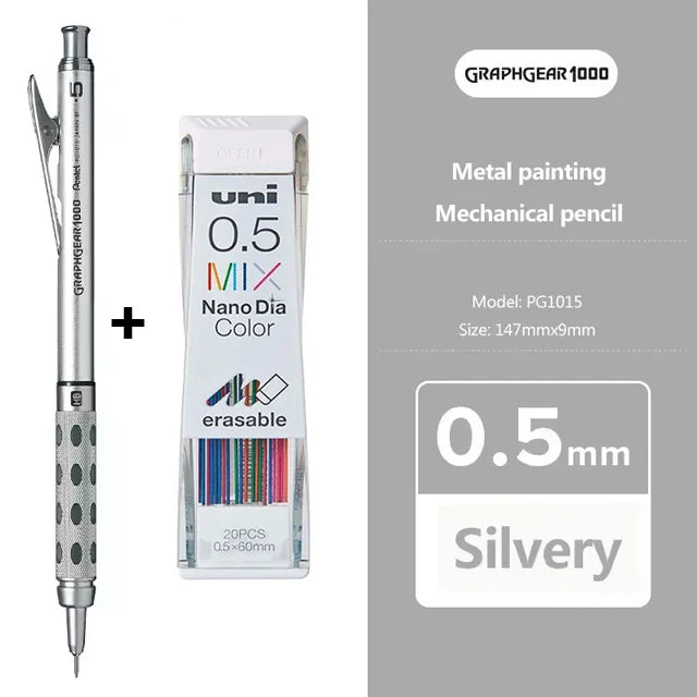 Pentel Graphgear 1000 Mechanical Pencil PG1000 – Low Center of Gravity Precision Drafting Pencil 0.3/0.5/0.7/0.9mm Art & Drawing Tool
