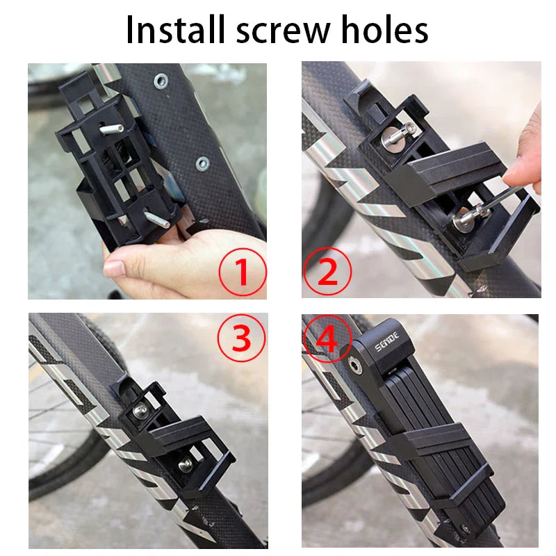 Folding Bicycle Chain Lock – Portable Anti-Theft E-Bike Cable Padlock, Compact Safety Lock for Bikes