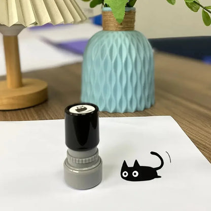4 Styles Cute Cartoon Stamps | Lovely Black Cat DIY Scrapbooking, Diary & Collage Stationery Decoration