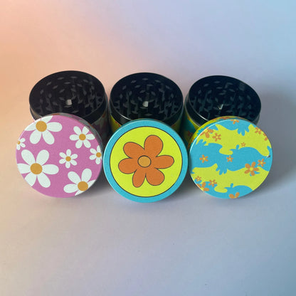 2" Orange Daisy Flower Metal Herb Grinder – Portable Spice & Herb Crusher