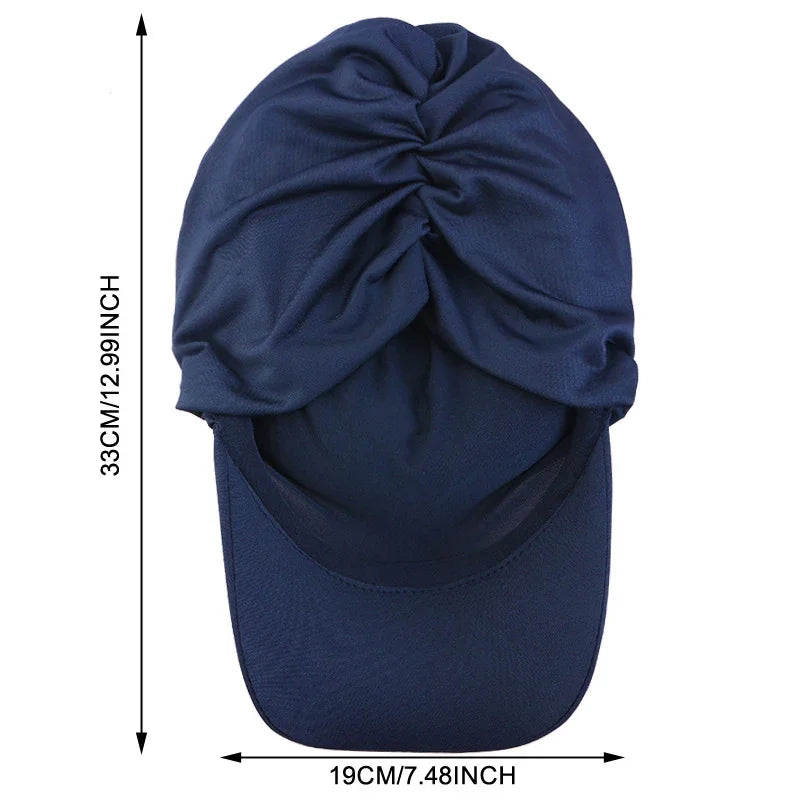 Muslim Women’s Turban Hijab Baseball Cap – Wide Brim Sun Hat, Sports Bonnet & Outdoor Headscarf for Sun Protection