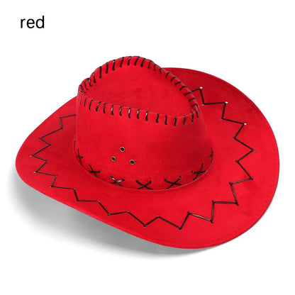 Unisex Western Cowboy Hat – Suede Cowgirl & Cowboy Style for Fashion & Party Wear
