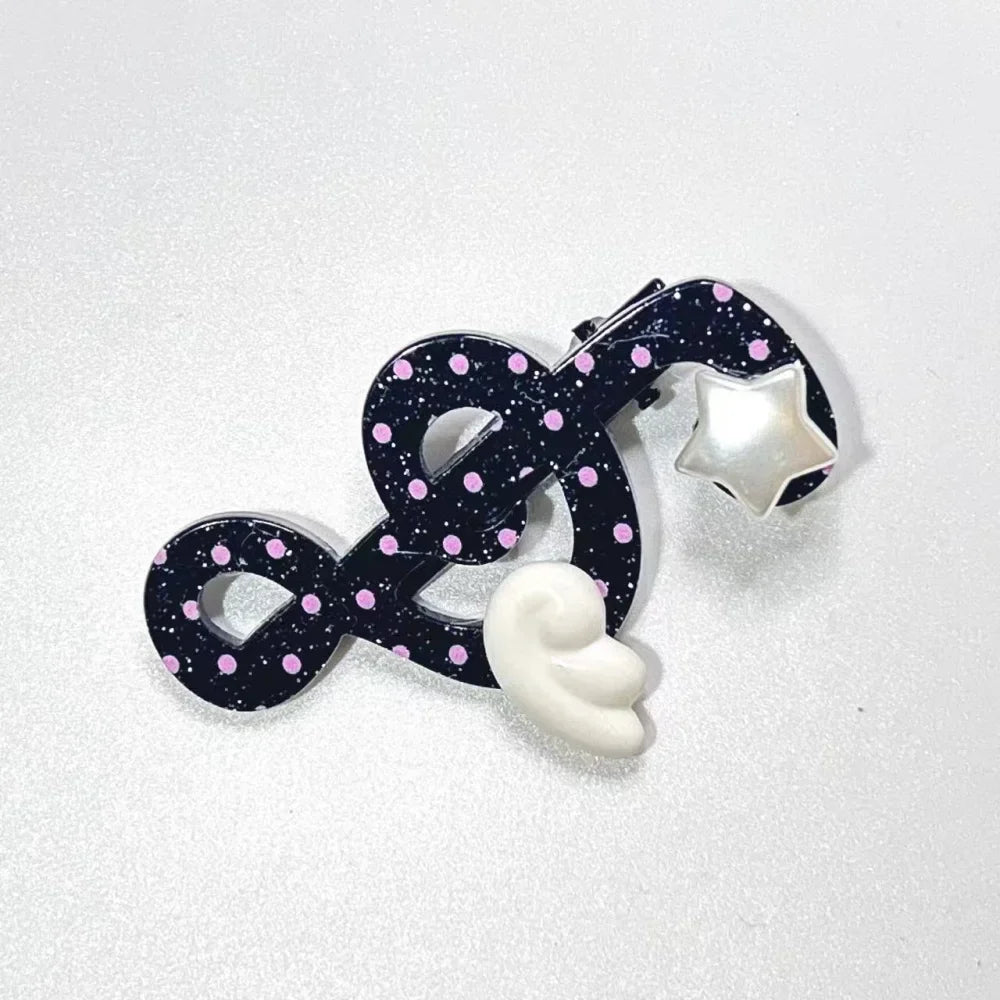 Kawaii Y2K Hair Clips Set – Musical Note, Resin Wings & Star Hair Accessories for Girls