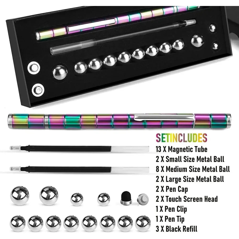 Decompression Magnetic Fidget Pen – Multifunctional Novelty Pen for Relieving Stress, Perfect Gift for Friends