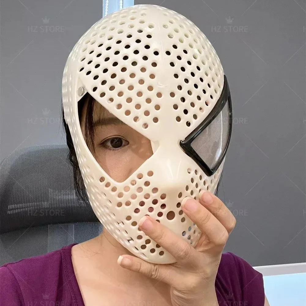 Tobey Maguire Spider-Man Face Shell with Lenses – ABS Material DIY Mask Accessory for Halloween Cosplay
