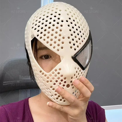 Tobey Maguire Spider-Man Face Shell with Lenses – ABS Material DIY Mask Accessory for Halloween Cosplay
