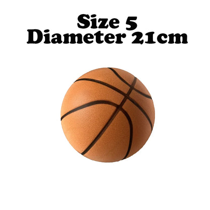 Silent Foam Basketball – Size 7/6/5, Indoor Grooved Airless Quiet Dribbling Training Ball Gift