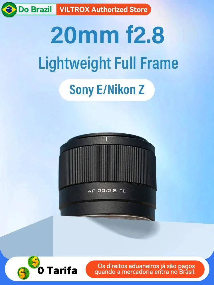 Viltrox AF 20mm F2.8 Full Frame Lens – Ultra Wide-Angle Fisheye for Sony E ZVE10, A7, A7II, A7III, Nikon Z30, Z50