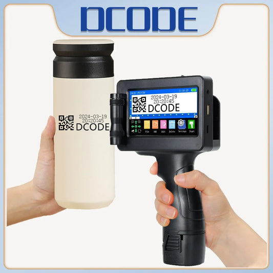 DCODE 1755PLUS Portable Handheld Inkjet Printer – 12.7mm Text, QR, Barcode, Logo & Date Printing Machine