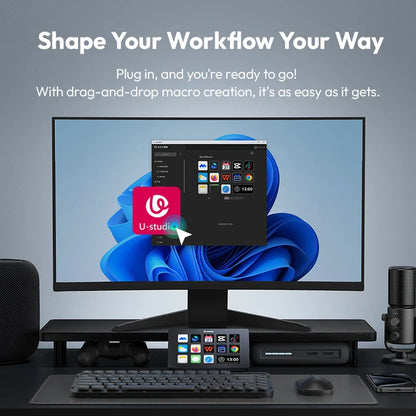 Ulanzi D200 Live Streaming Controller – 13 LCD Keys for Vlog, Content Creation, Photo & Video Editing, Gaming, Office Work