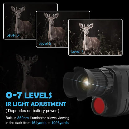 1080P HD Monocular Night Vision Scope – 5X Zoom Infrared Hunting Telescope, 300m Range in Full Darkness